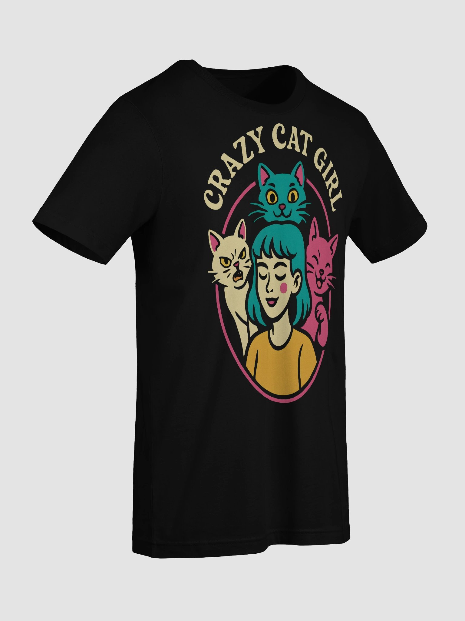 Crazy Cat Girl Vibes Tee product image (9)