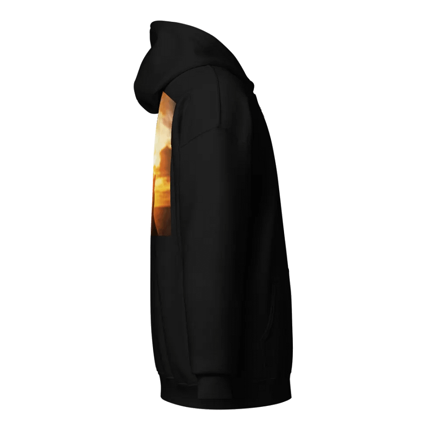 Cupped hands holding a glowing cross silhouette Hoodie product image (4)