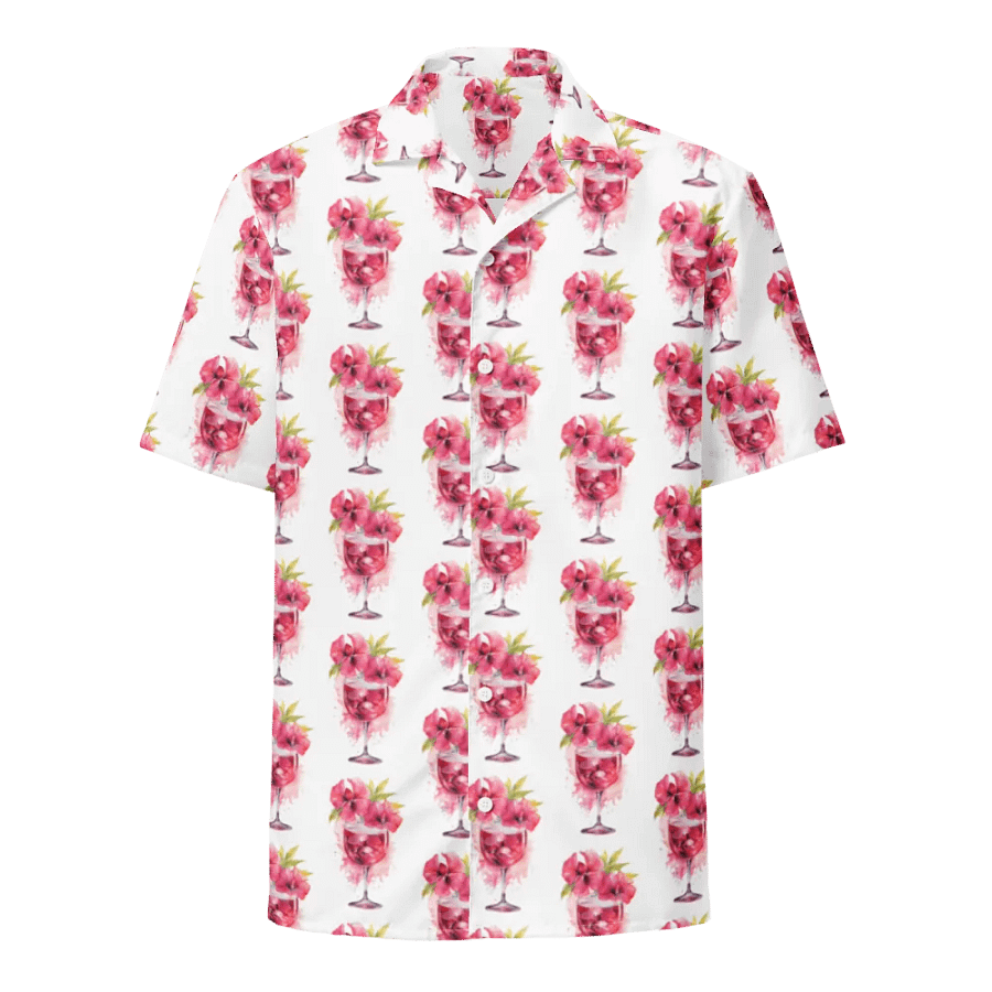Hawaiin Style Shirt, Button Up, Unisex, Tropical Wine product image (1)