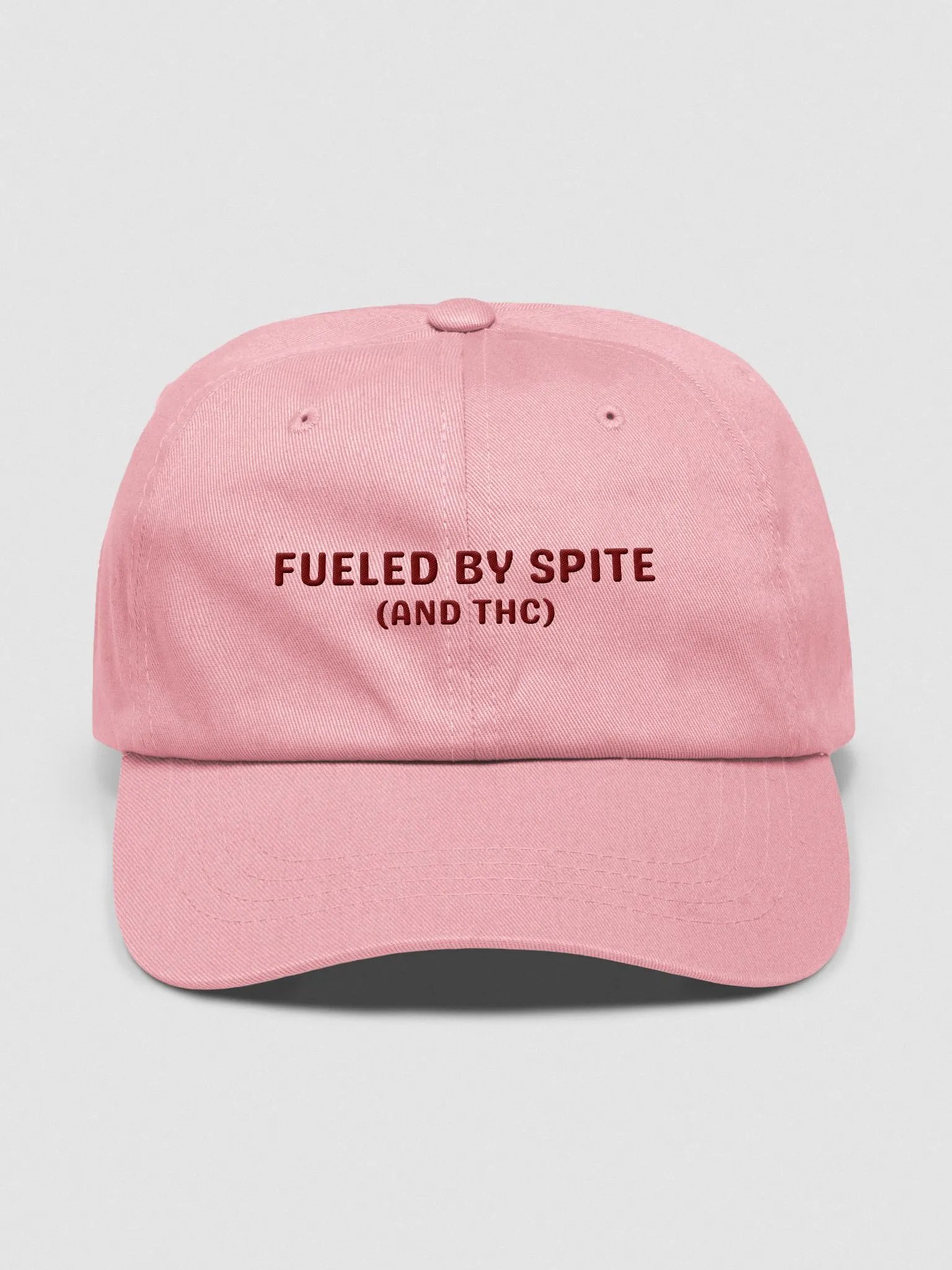 FUELED BY SPITE (maroon thread) embroidered classic dad hat product image (17)