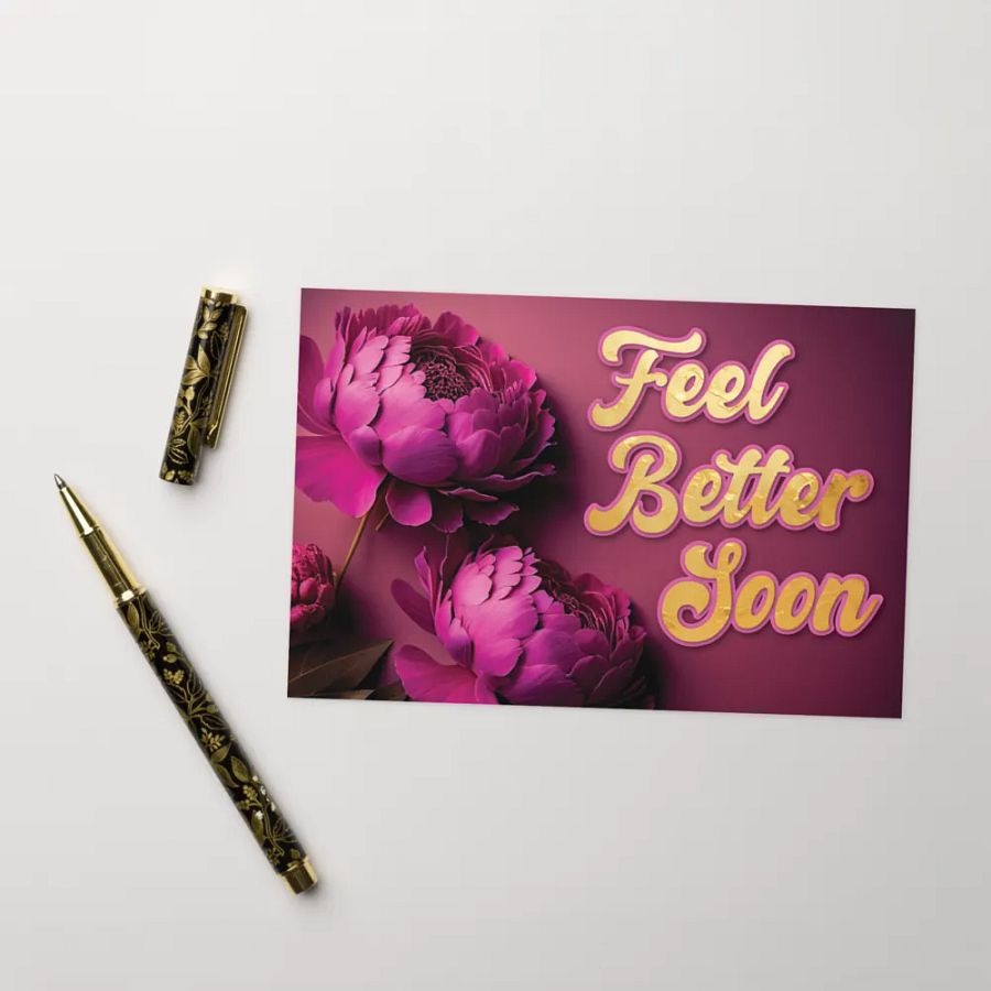 Feel Better Soon Peonies Card product image (4)