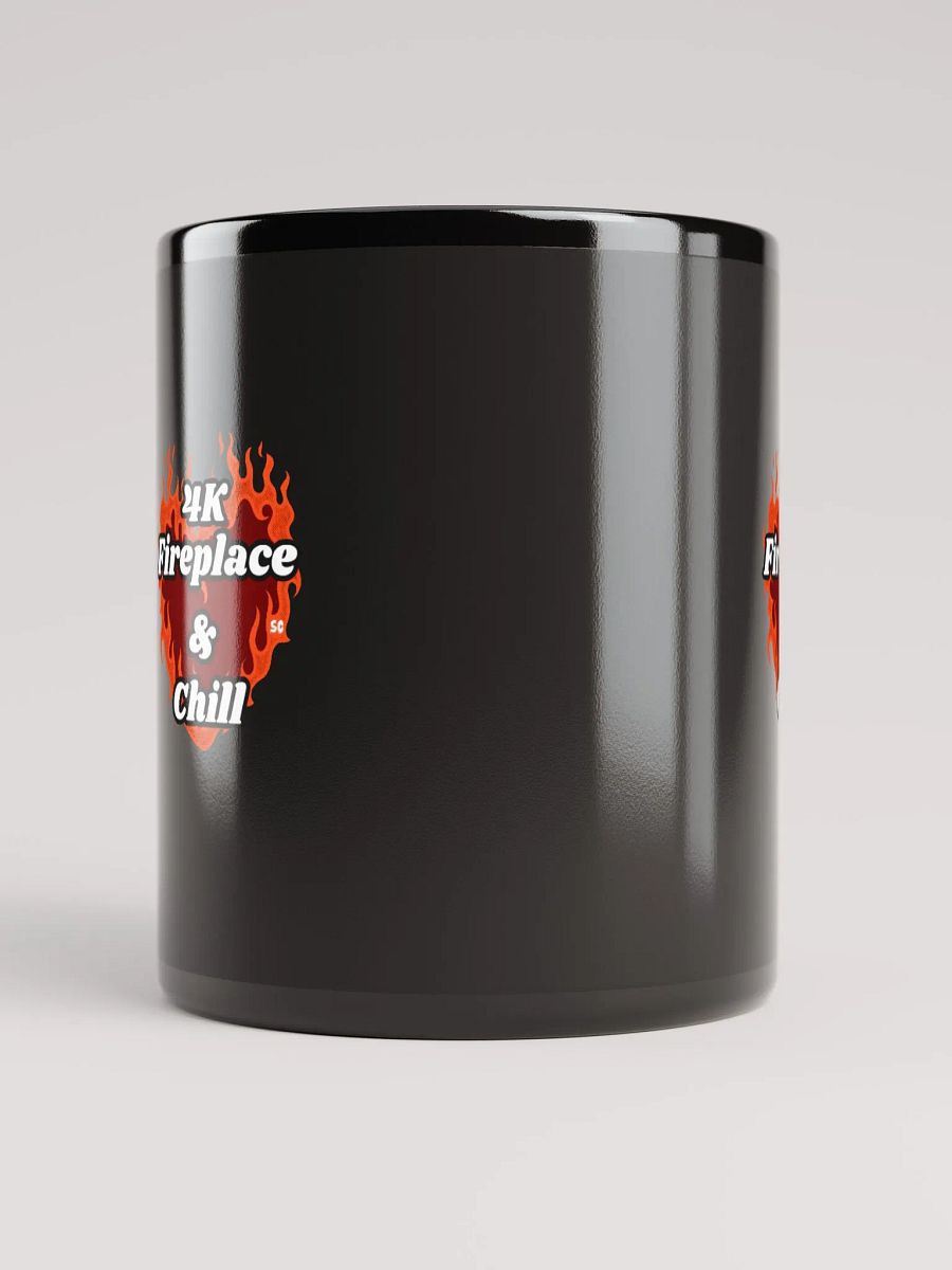 Flaming Heart - 4K Fireplace & Chill | Black Glossy Mug product image (5)
