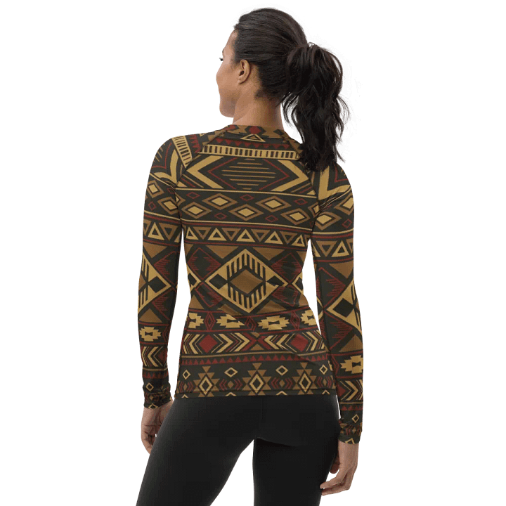 Vibrant Heritage: African Fabric Patterns All-Over Print Women's Rash Guard product image (2)