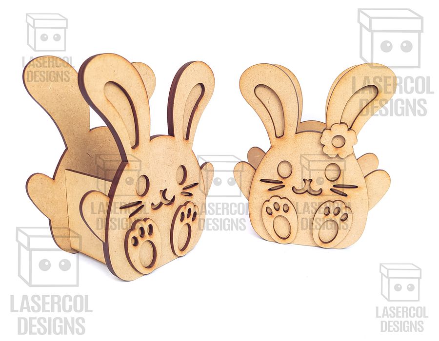 Easter Bunny Basket Set 3 (4 Styles, 2 Sizes) - Laser Cut Files product image (6)