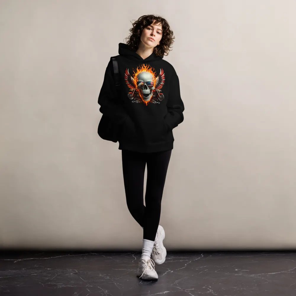 Rebellious Freedom Skull Oversized Hoodie #20 product image (8)