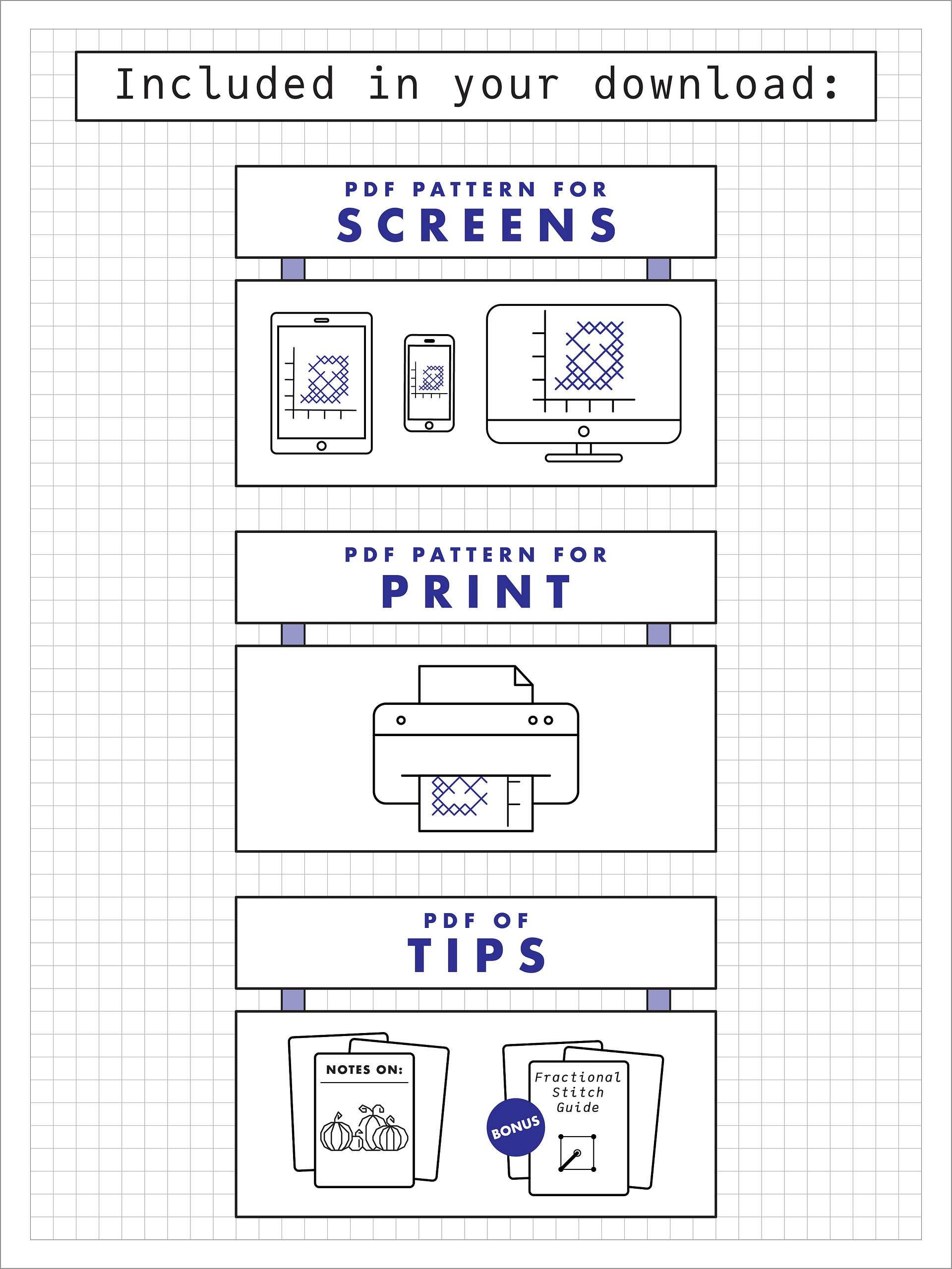 Copper Boom • Blackwork Cross Stitch Pattern • PDF Digital Download product image (4)