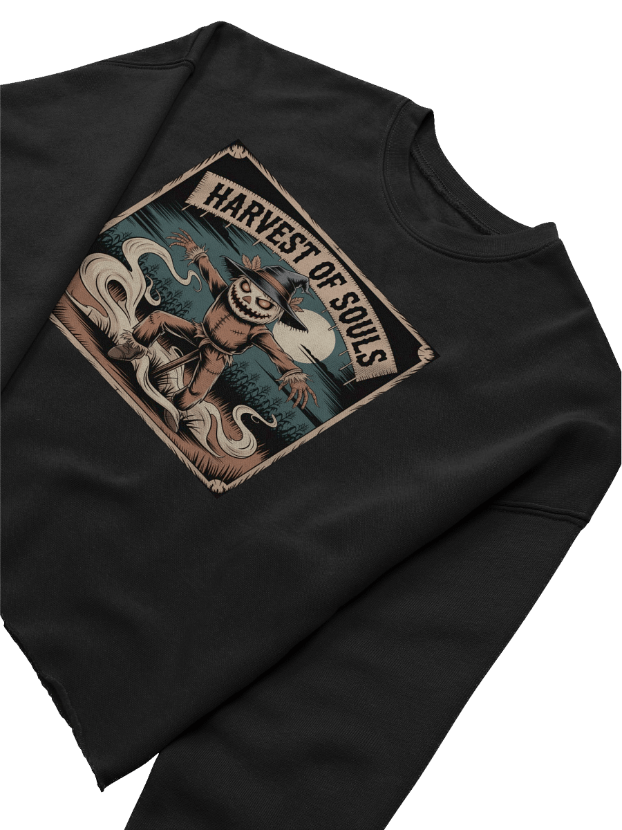 Midnight Veil Designs Women's Gothic Crop Sweatshirt - Harvest of Souls Black product image (5)