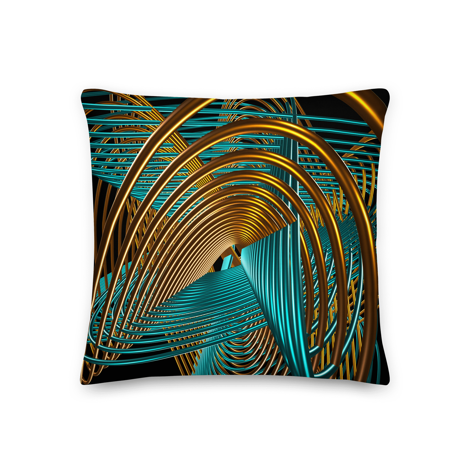 Oscilloscopic Dance 1+2 - Lissajous Figures Mathematical Art Pillow product image (1)
