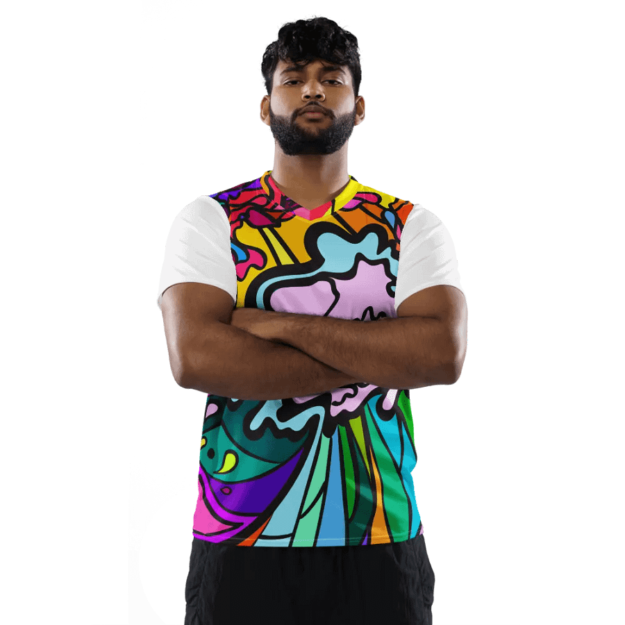 Vibrant Swirls Unisex Sports Jersey - Wave at Sunset product image (3)