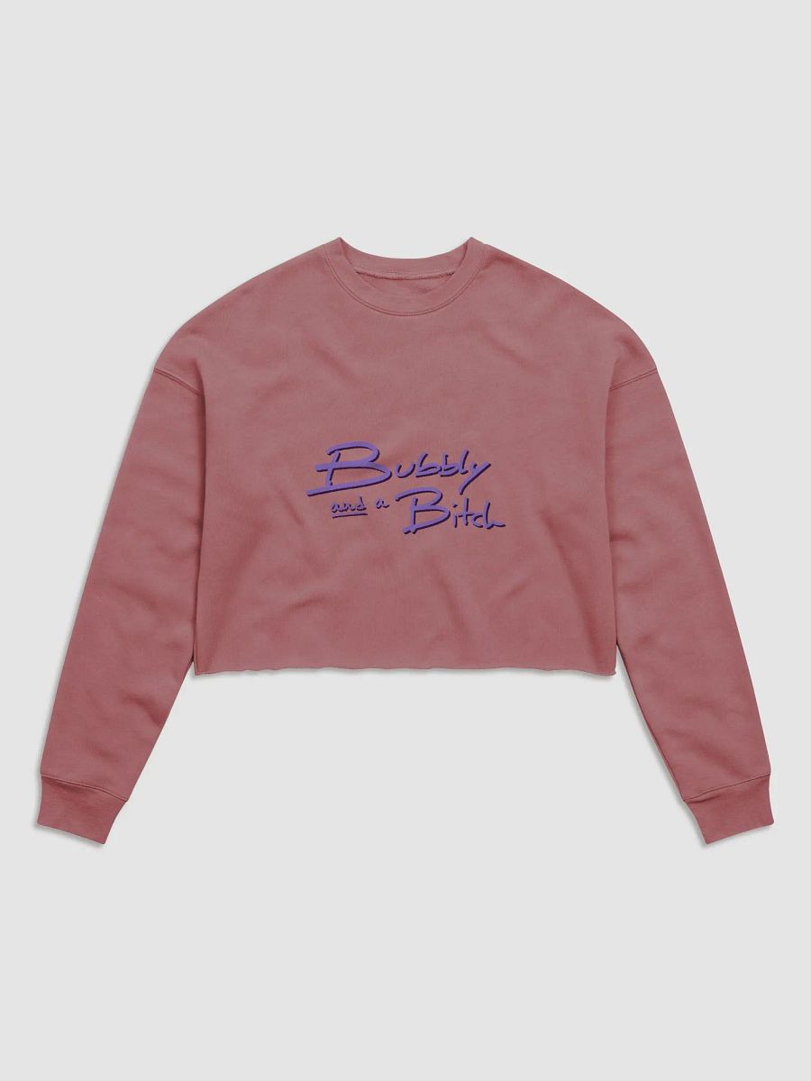 Bubbly and a B*tch (purple shadow design) women's fleece crop sweatshirt product image (18)