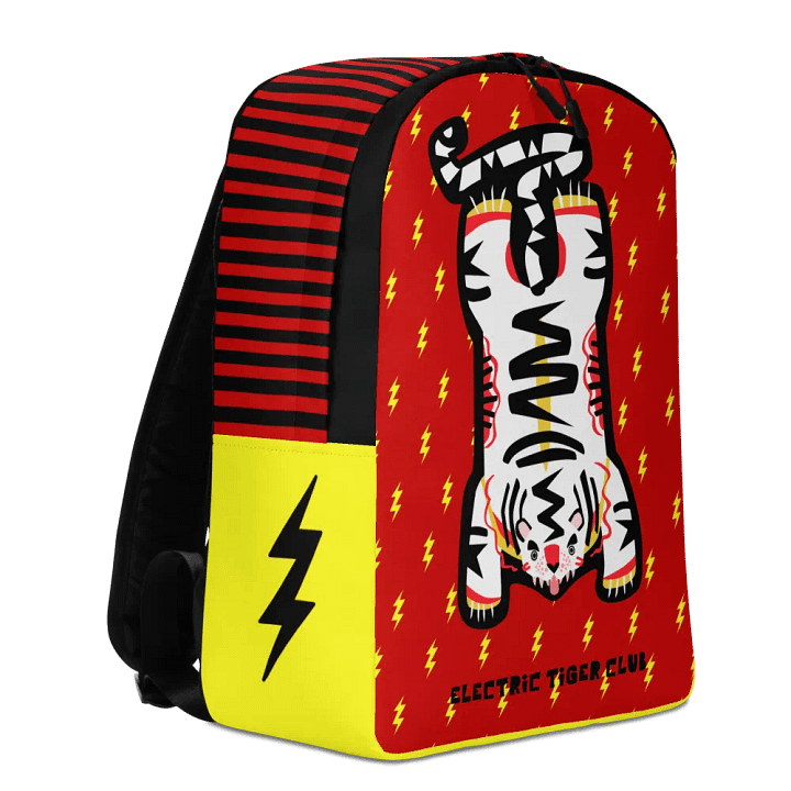 White Electric Tiger on Black and Yellow - Backpack product image (1)
