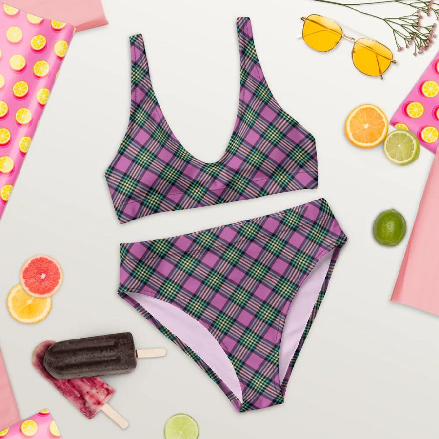 Purple and Turquoise Plaid Bikini product image (9)