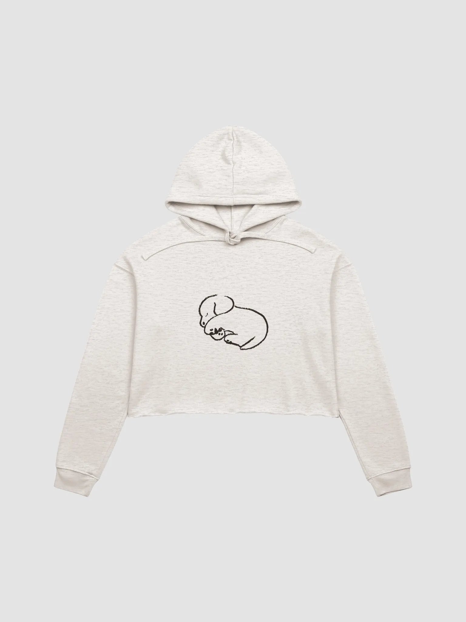 Sleeping Dog Drawn Cropped Hoodie product image (1)