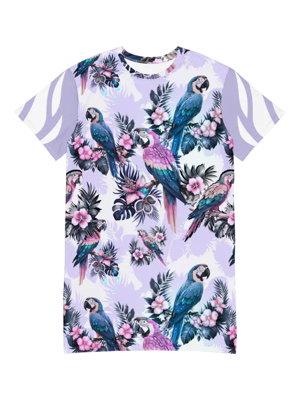 Elysian Birds-T shirt dress purple product image (2)