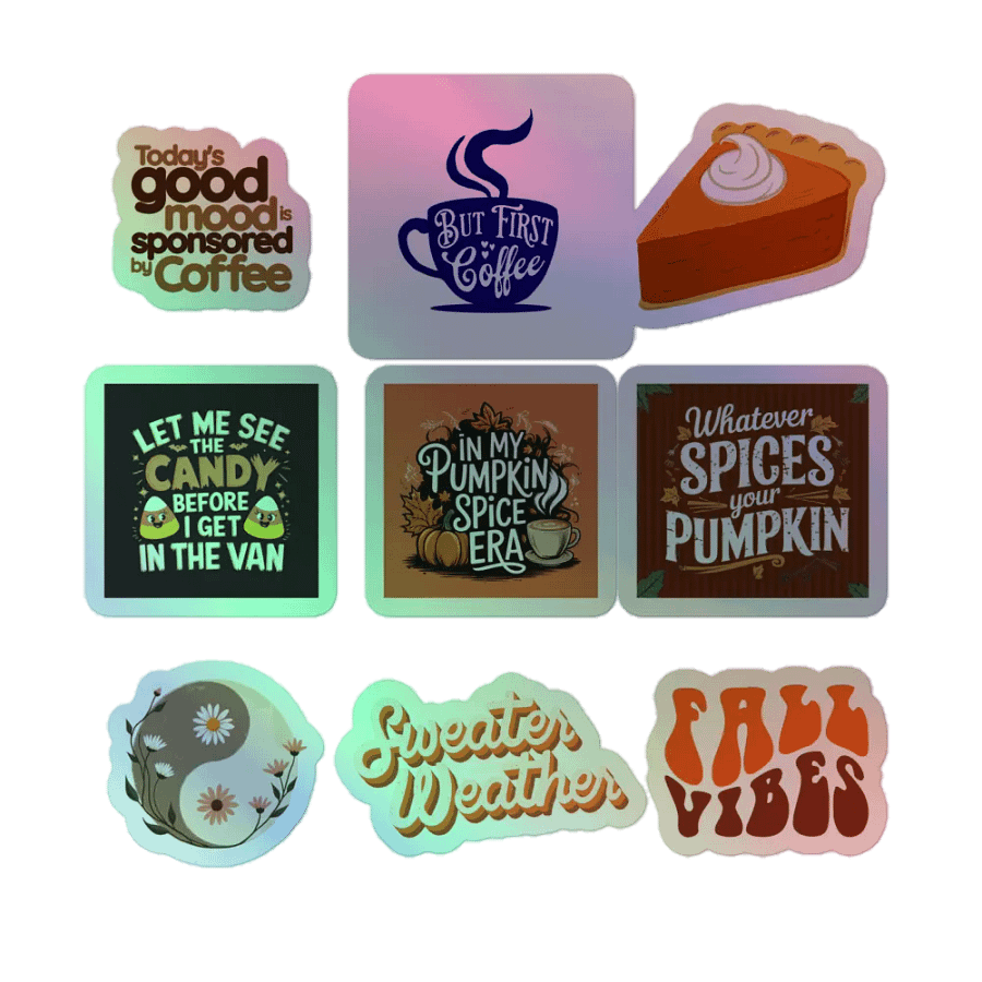 Fall Vibes Holographic Sticker Sheet product image (1)