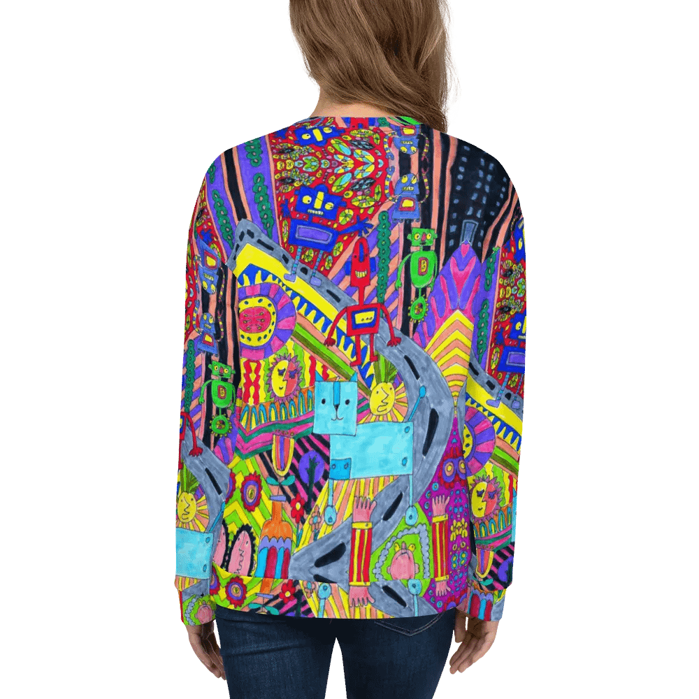 Abstract Colourful Doodle Robots Unisex Sweatshirt product image (10)