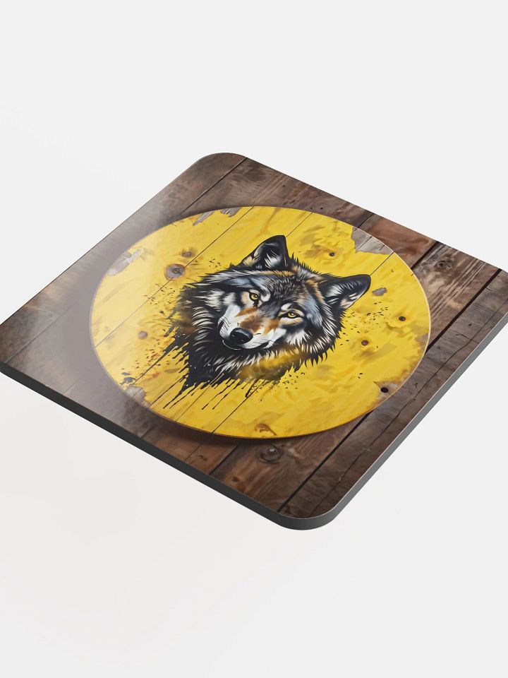 Glossed Cork Coaster - Wolf product image (1)