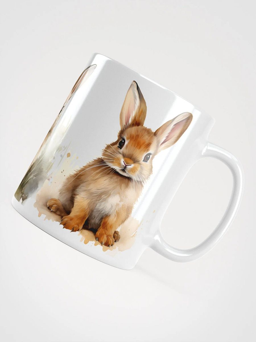Fluffy Rabbit Trio White Glossy Mug product image (3)