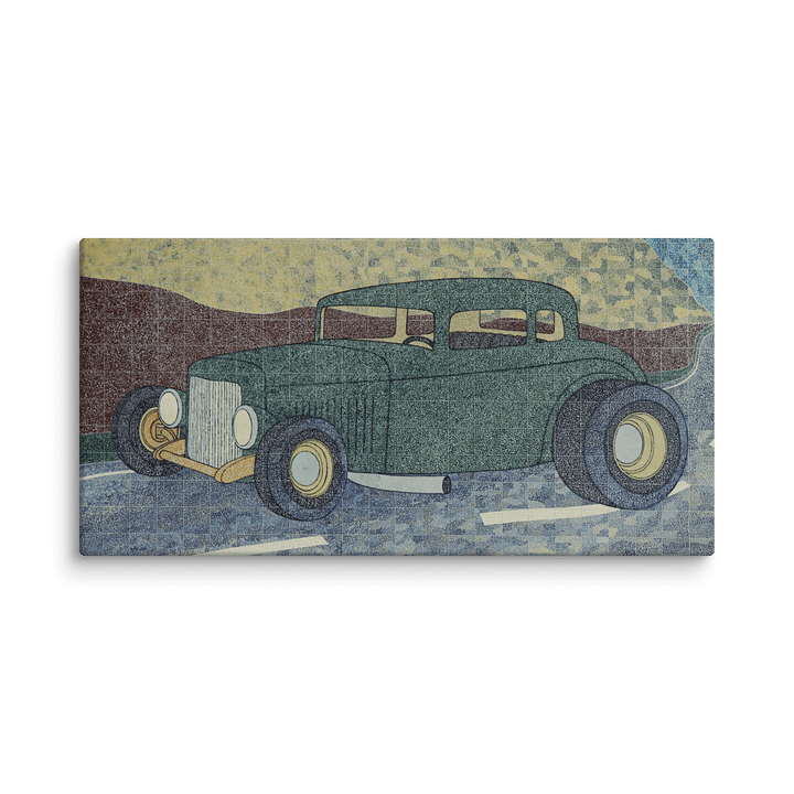 Green Hotrod on Canvas (24" x 48") product image (1)