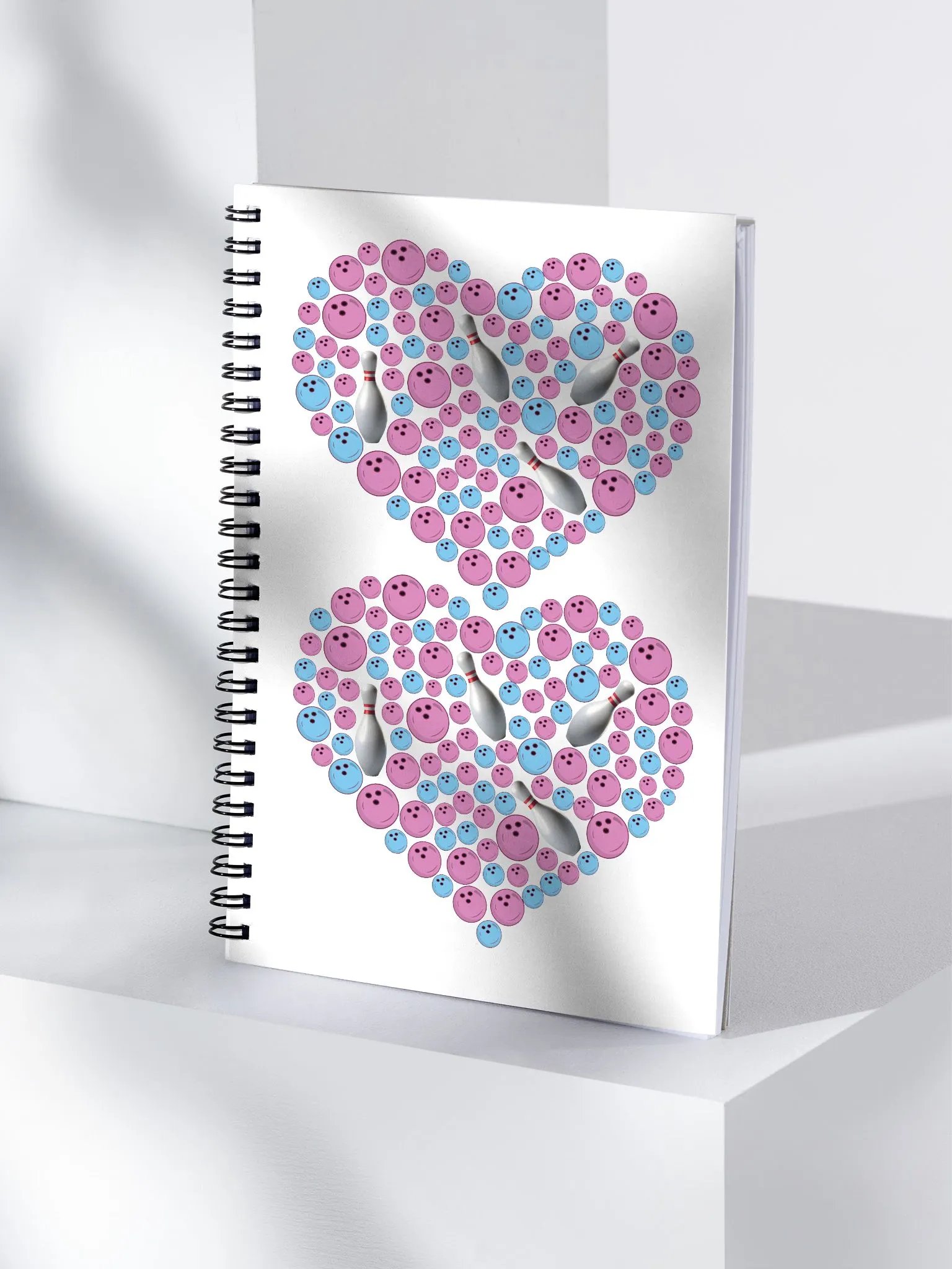 Pure Heart Bowling Pink And Blue Double Ball Spiral Notebook product image (3)