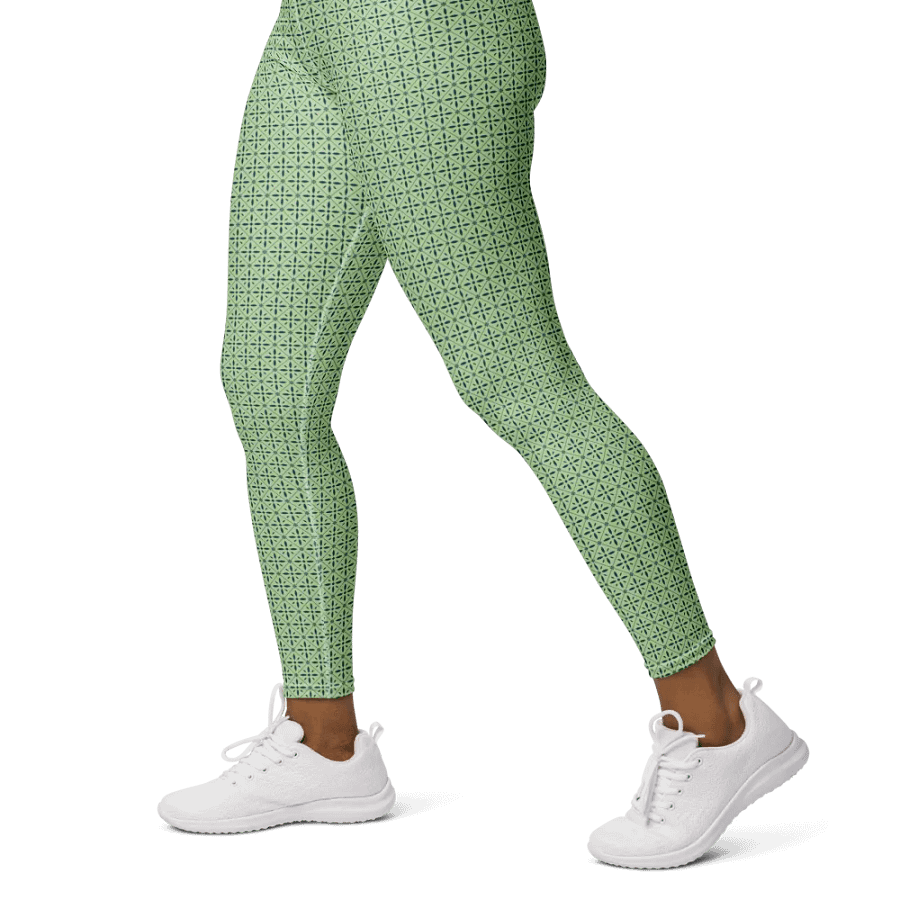 Eco-Friendly Green Lattice High-Waist Leggings product image (6)