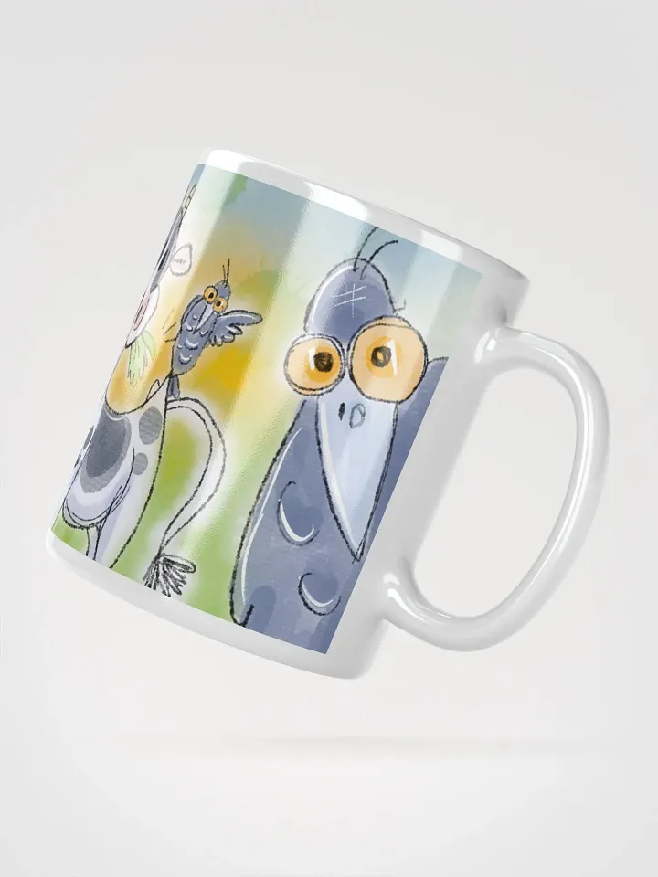 Funny Cow with Crow Friends Glossy Mug product image (4)