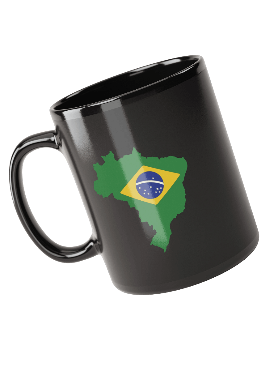 Brazil Flag and Map Black Coffee Mug - Double Sided Print product image (5)