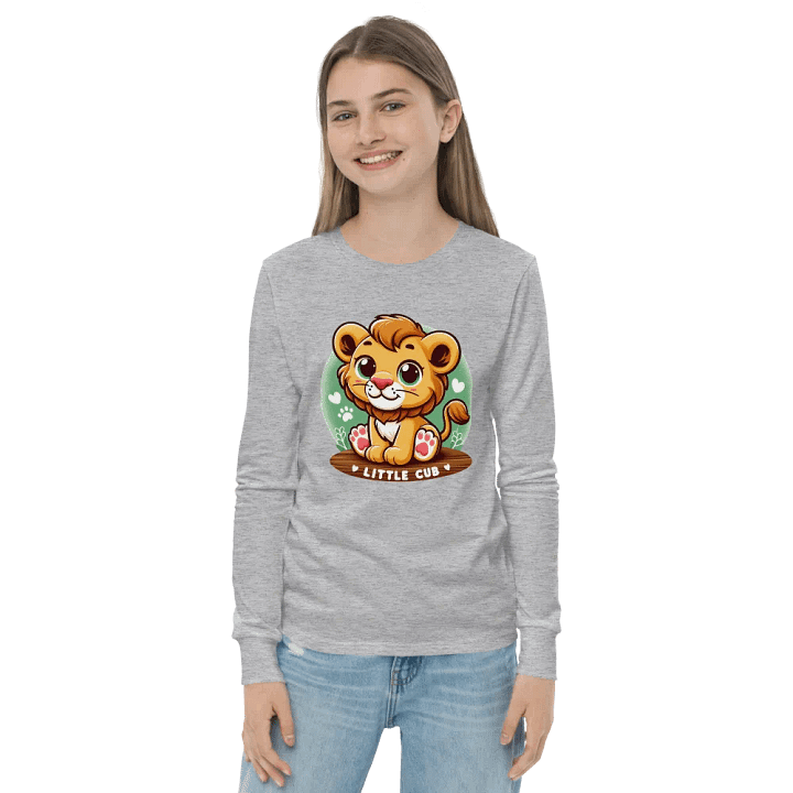 Cheerful Lion Cub Youth Long Sleeve T-Shirt product image (21)