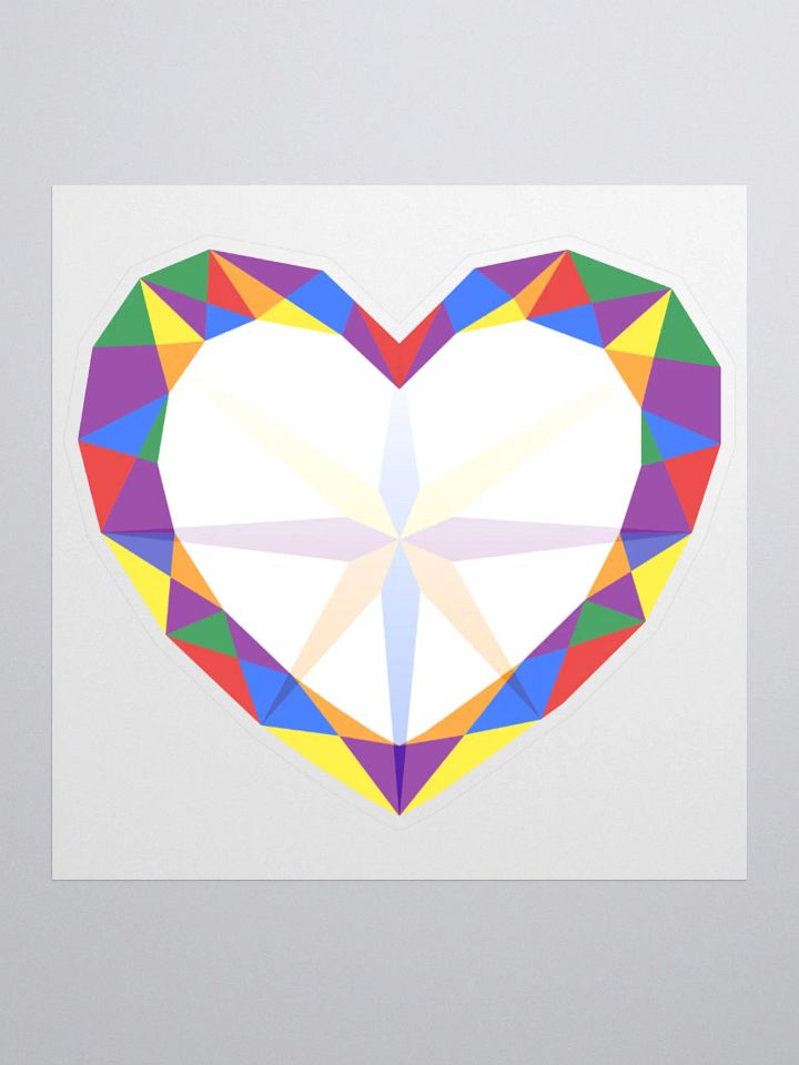 Crystal Pride Heart (Bold Rainbow Design) Cut Sticker product image (1)