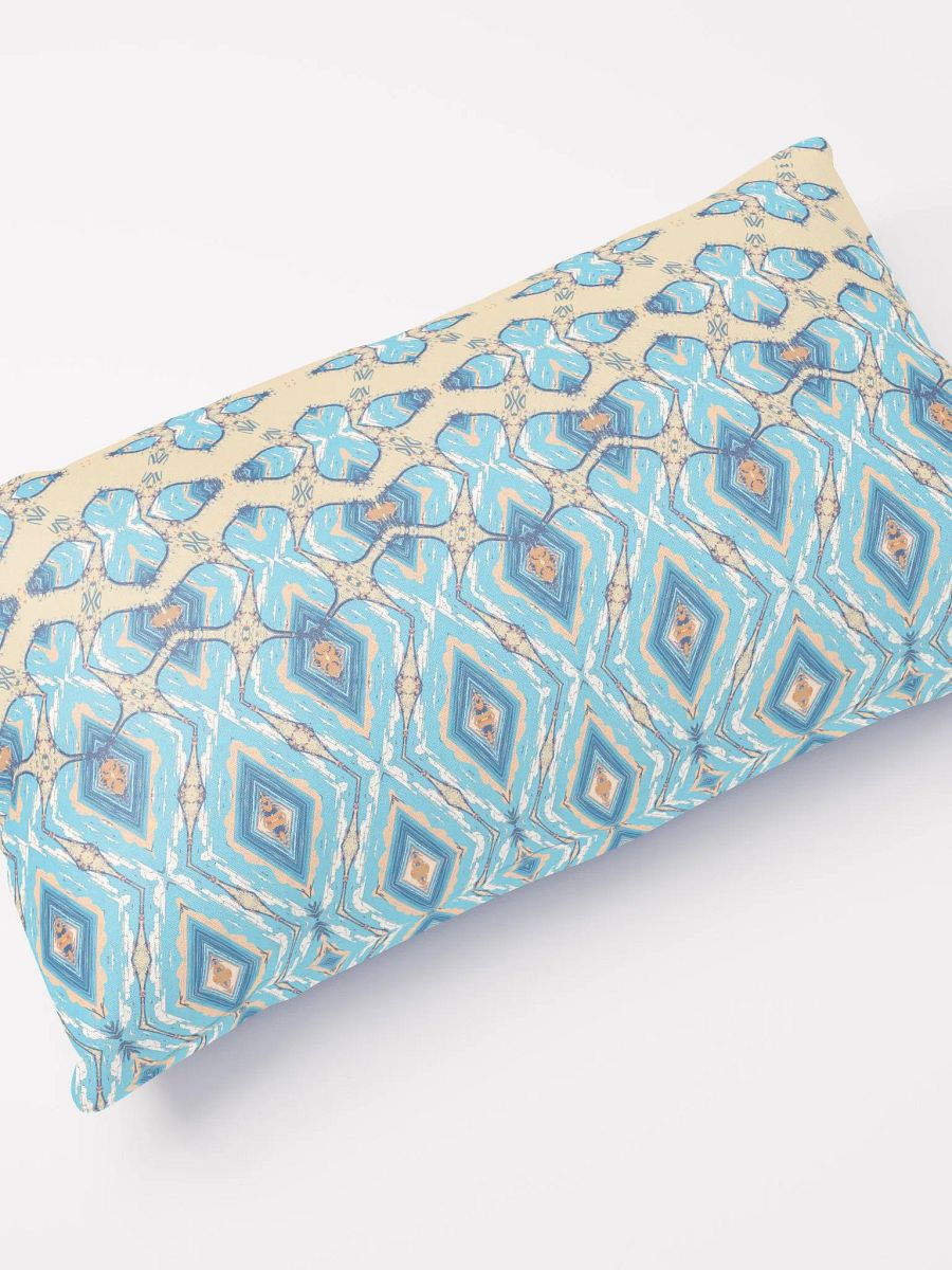 Blue & Cream Diamond Metamorphosis Pillow product image (4)