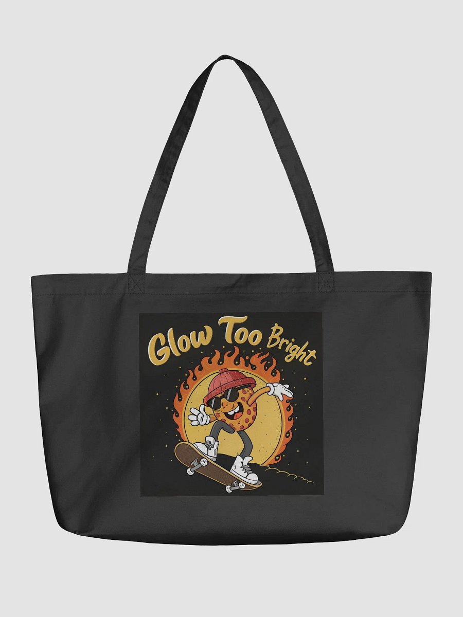 Glow Too Bright Pizza Skateboarder Tote Bag product image (1)