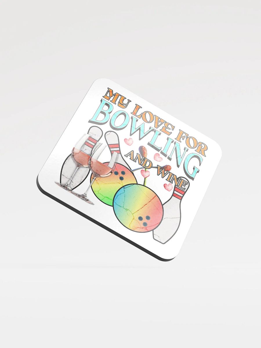 My Love For Bowling And Wine Cork Coaster Set product image (2)