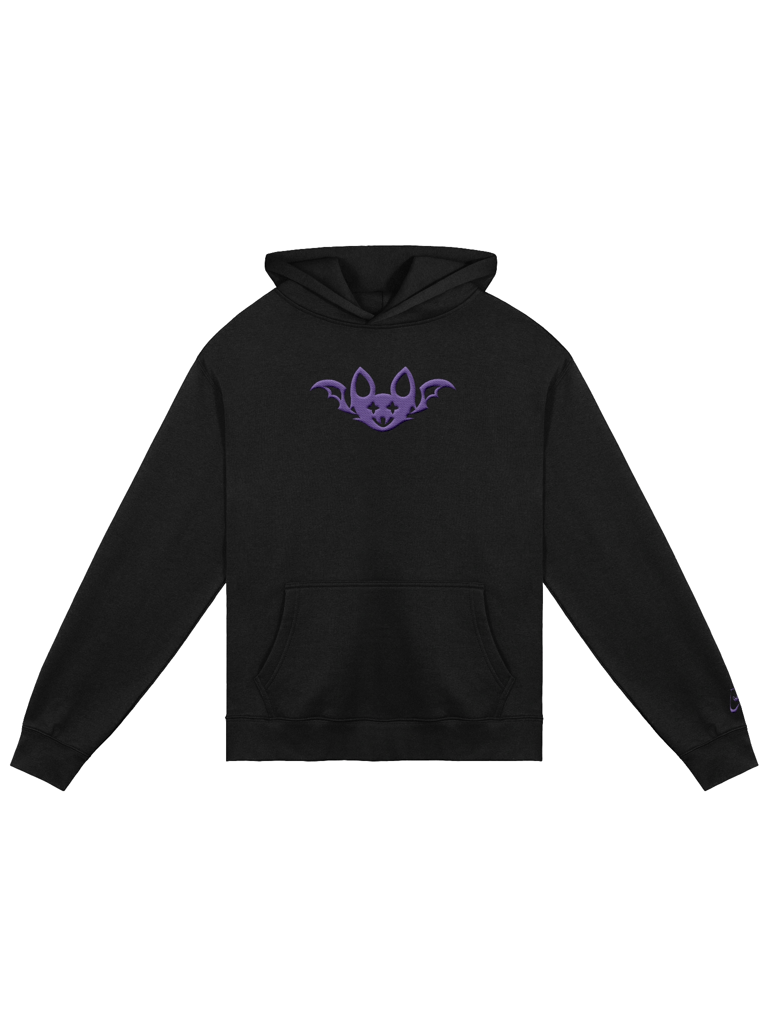 Purple Embroidered Bat Unisex Oversized Hoodie product image (4)