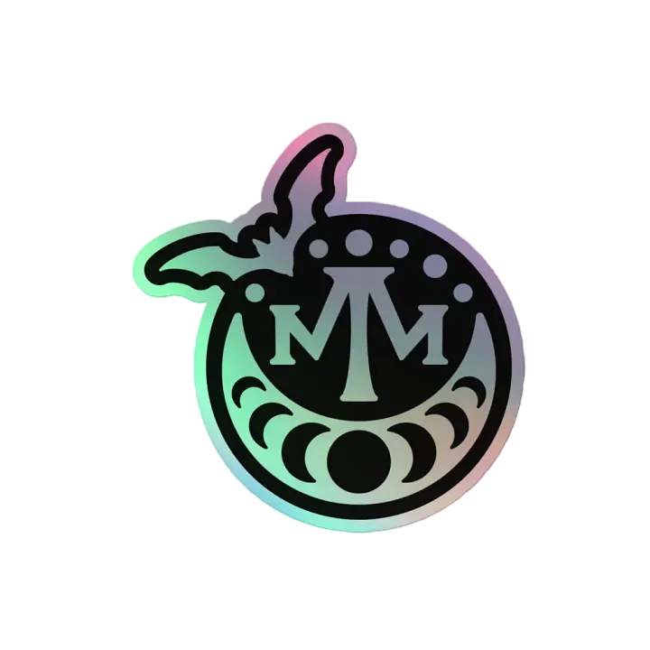 MM 𝖇𝖆𝖙 𝖑𝖔𝖌𝖔 holographic sticker product image (2)