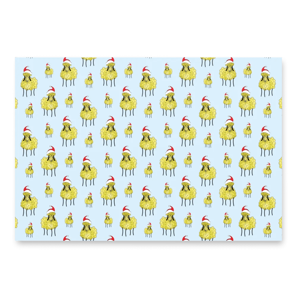 Silly Sheep with Santa Hat Wrapping Paper product image (1)