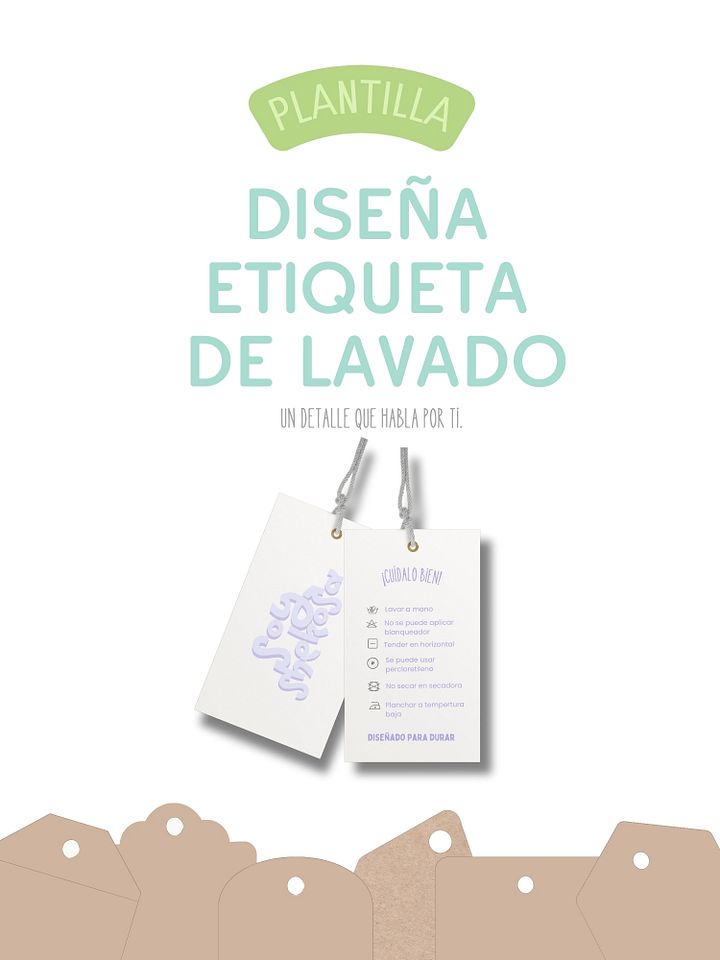 🔖 Plantilla Etiquetas de lavado editable en la version gratis de Canva product image (1)