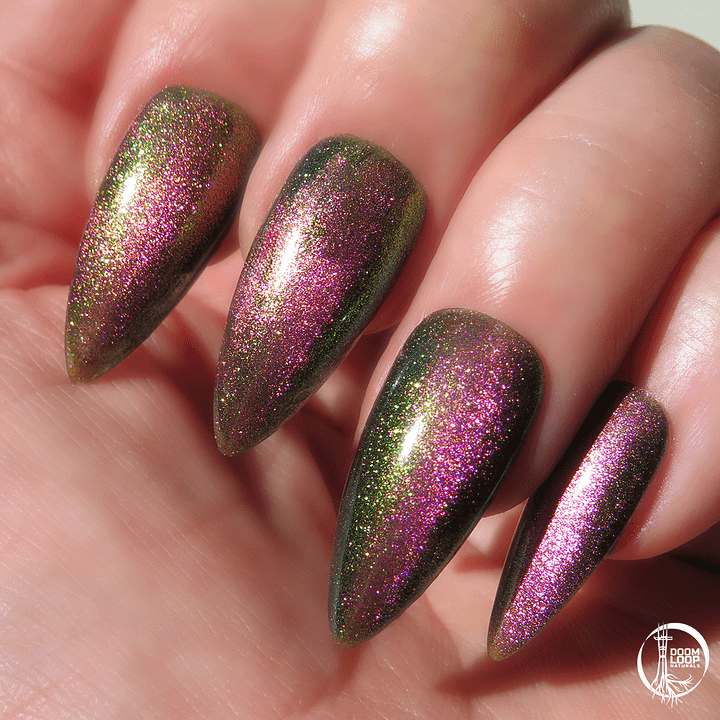 THE CASSANDRA COMPLEX - Pink Gold Green Multichrome Magnetic Nail Polish product image (2)