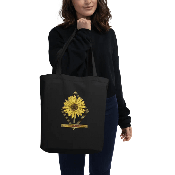 Helianthus Sunflower Organic Tote Bag in Black product image (1)