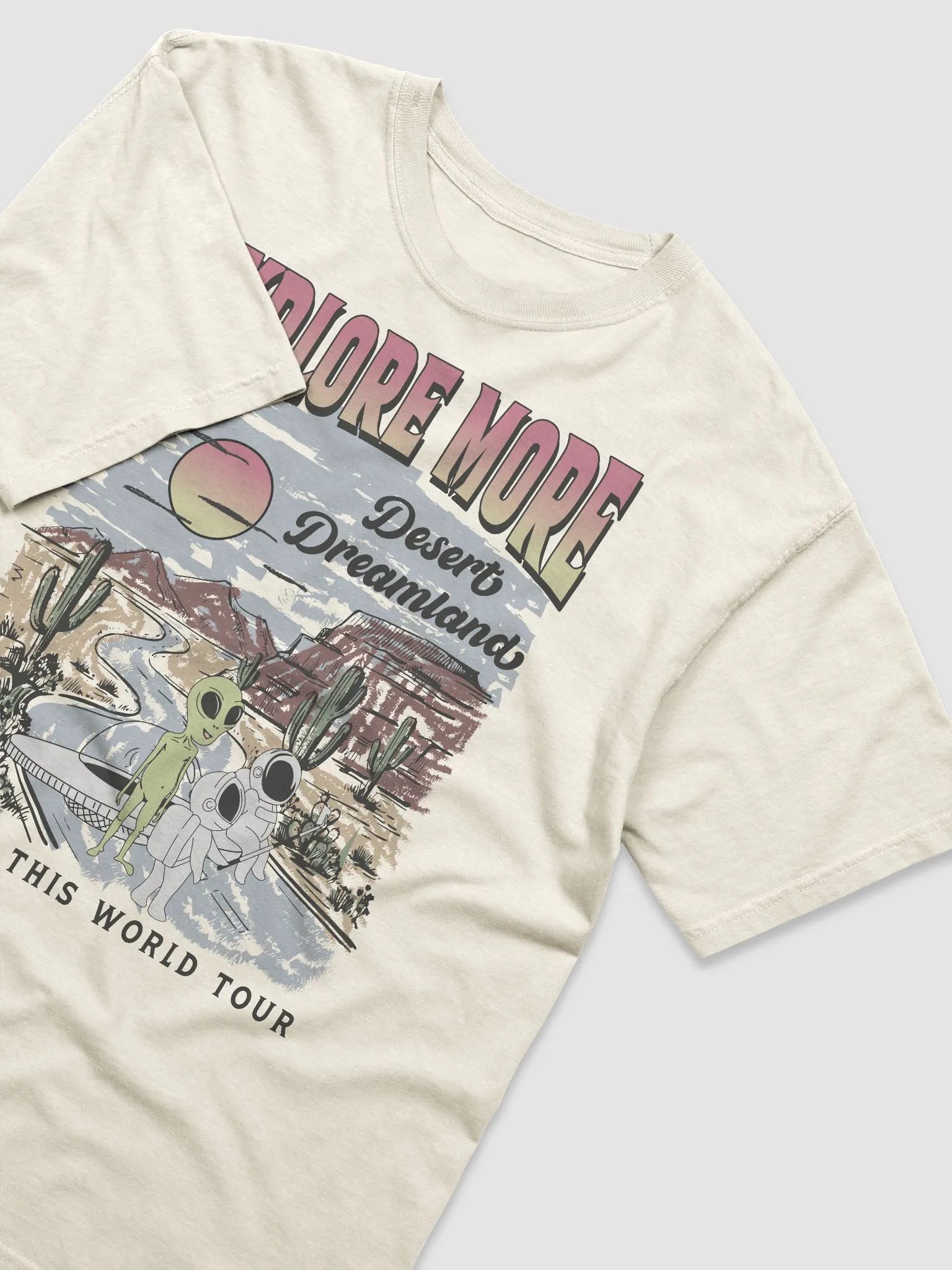 Aliens and UFO in the Desert Tee | Retro-Style Western T-Shirt for Travel and Road Trips product image (12)