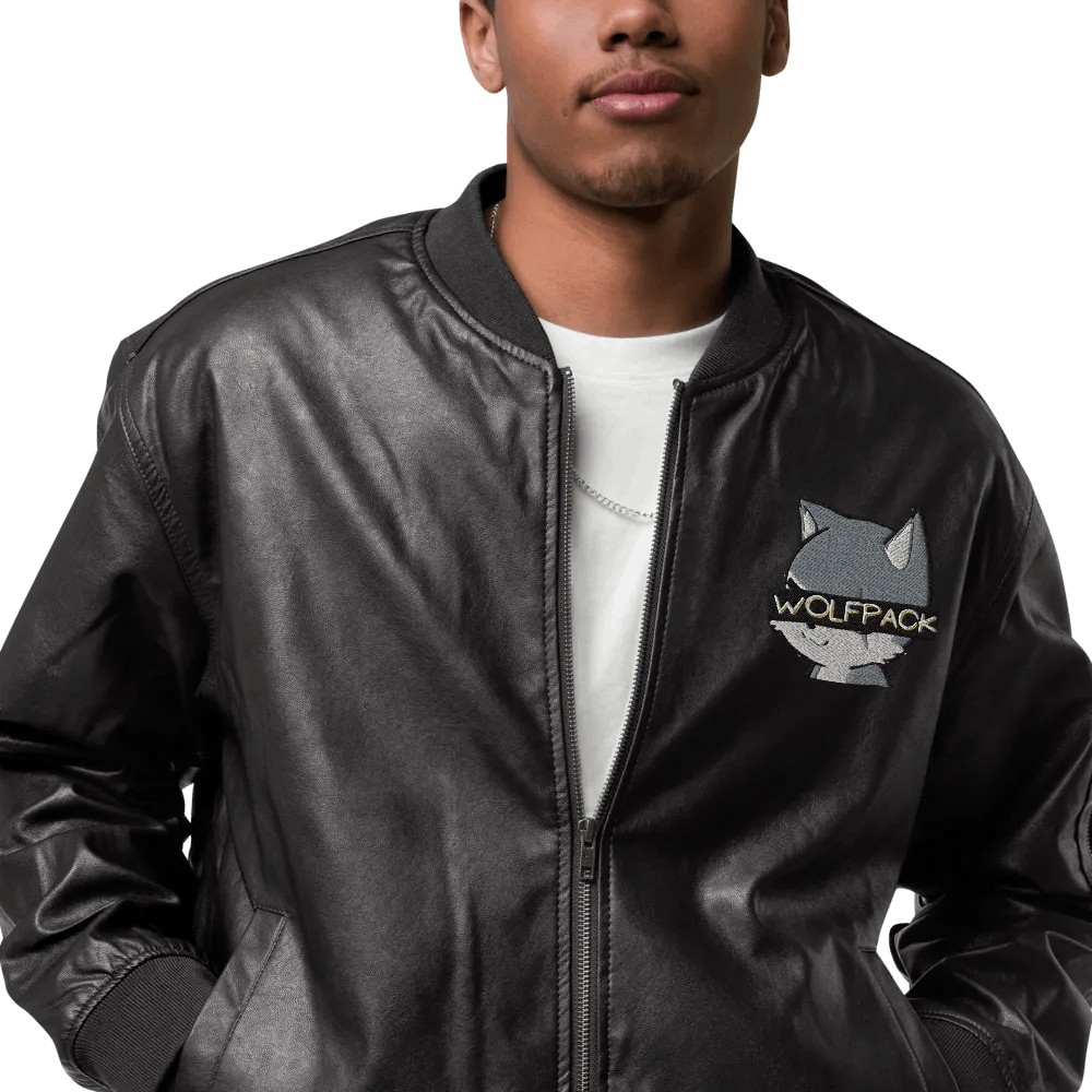 Faux Leather WOLFPACK Jacket (Chibi Wolf) product image (7)