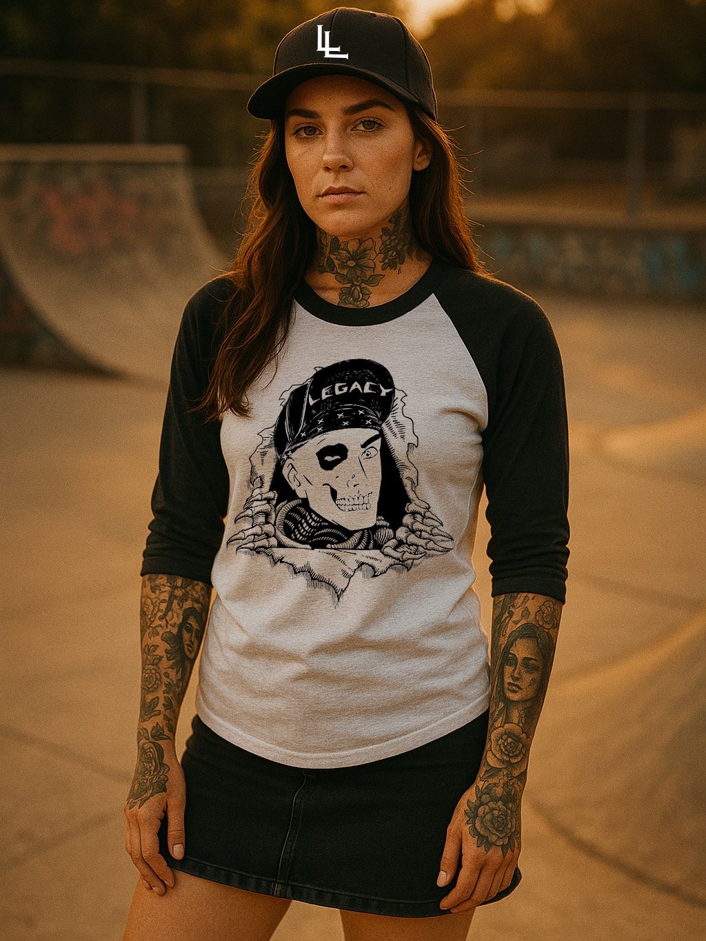 Legacy Ripper Raglan | White/Black product image (2)
