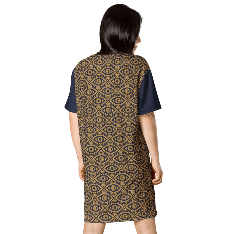 Boho Celestial Eyes Stars & Moons T-Shirt Dress product image (5)
