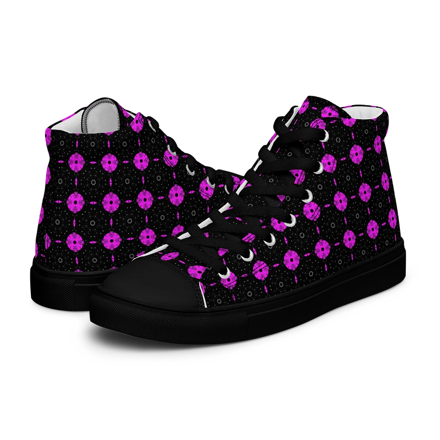 Abstract Pink Shapes Ladies Canvas Shoes High Tops product image (15)