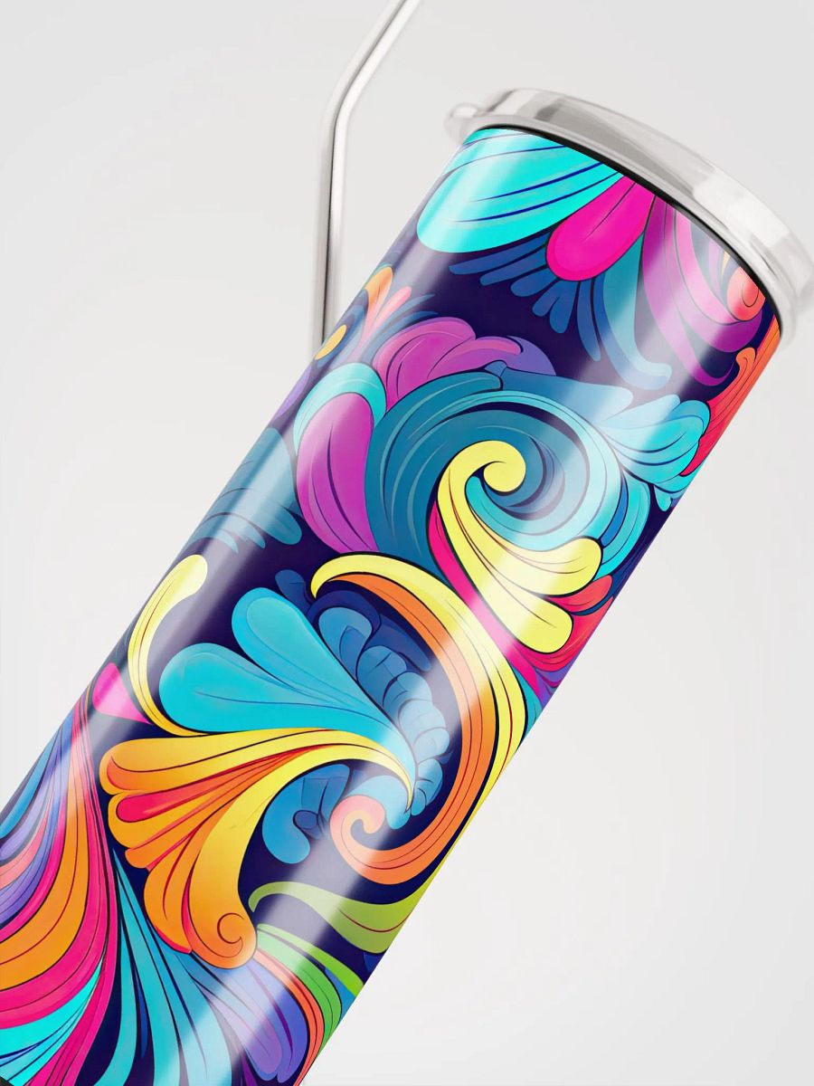 🌈 Funky Rainbow Stainless Steel Tumbler | 20oz Eco-Friendly Cup with Reusable Straw product image (5)
