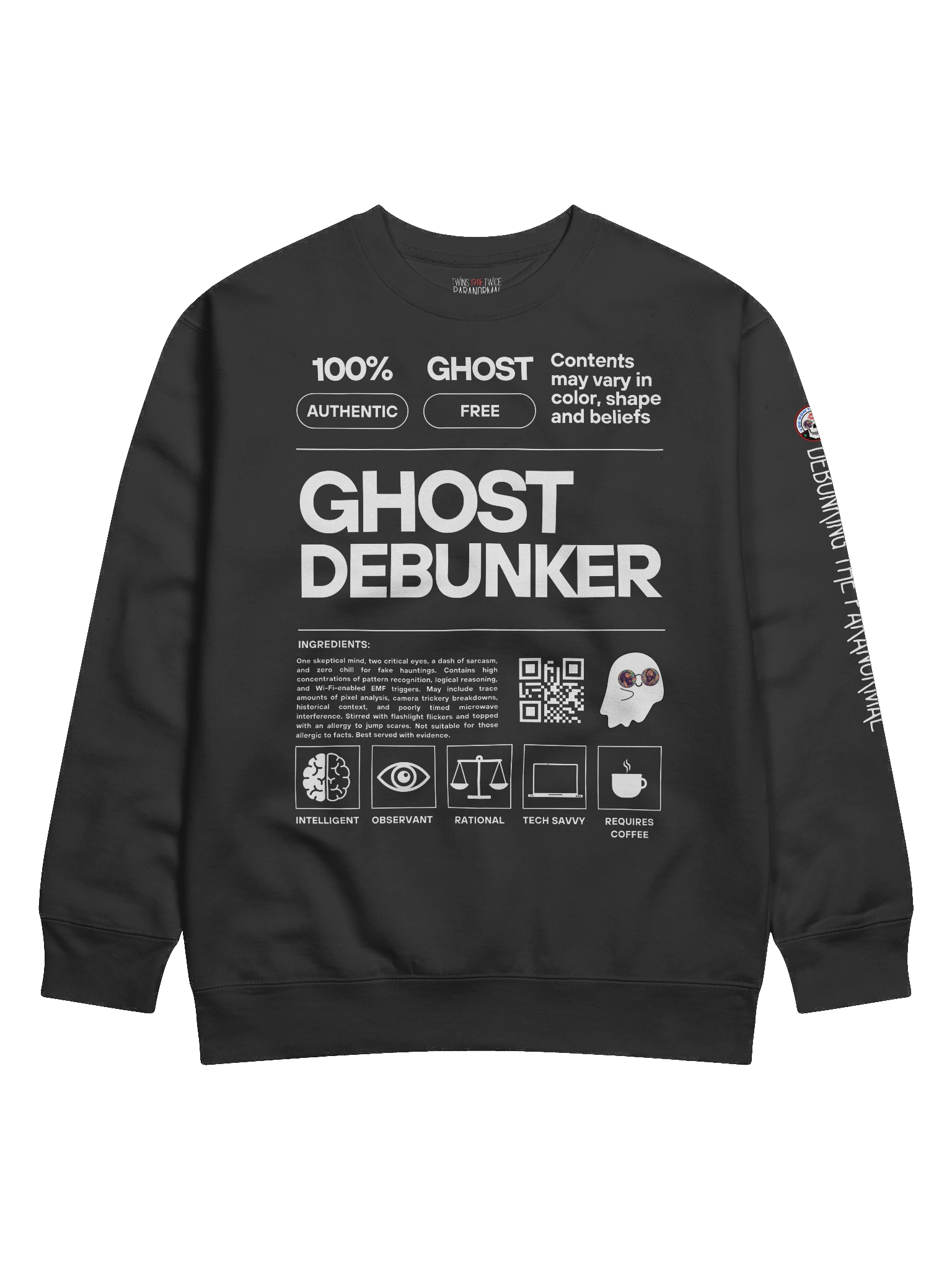 Ghost Debunker – Product Label Pullover product image (1)
