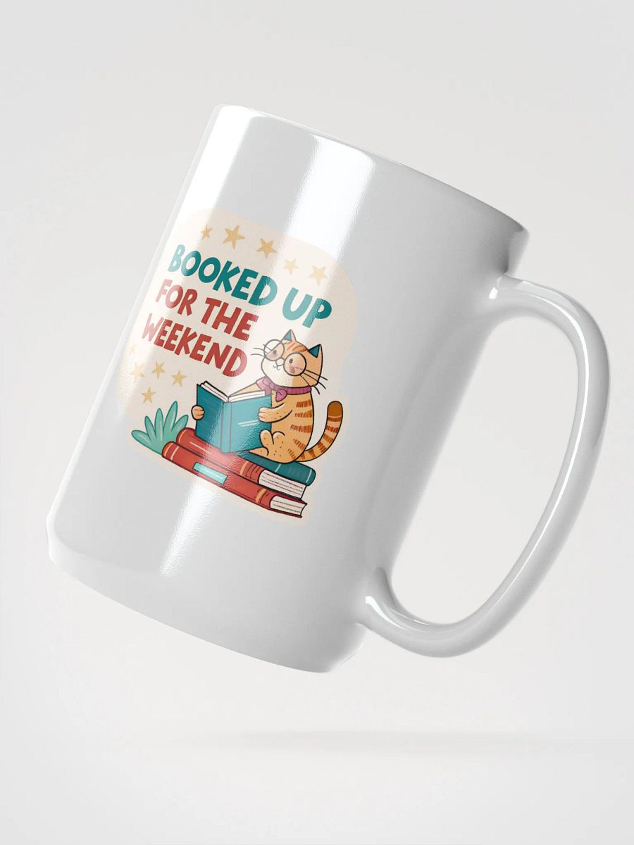 Bookworm Cat White Glossy Mug product image (2)