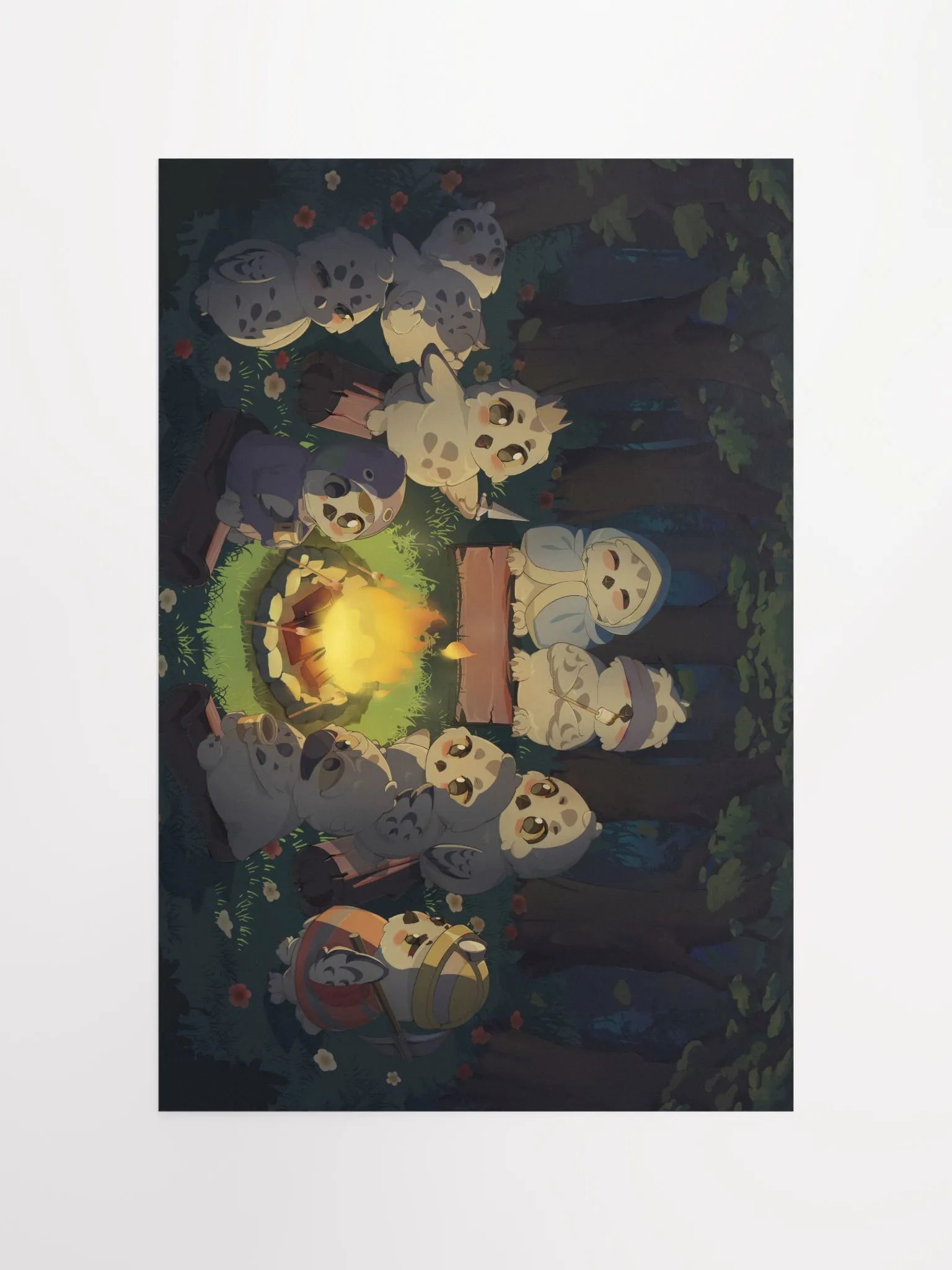 Cozy campfire with friends - (12x18) product image (4)