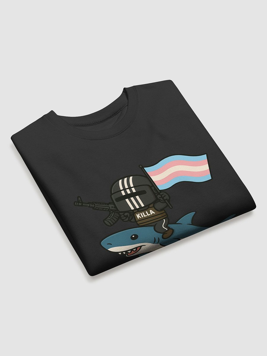 Waves of Pride – Blahaj Rider Killa Sweatshirt (Trans Flag Edition) product image (28)