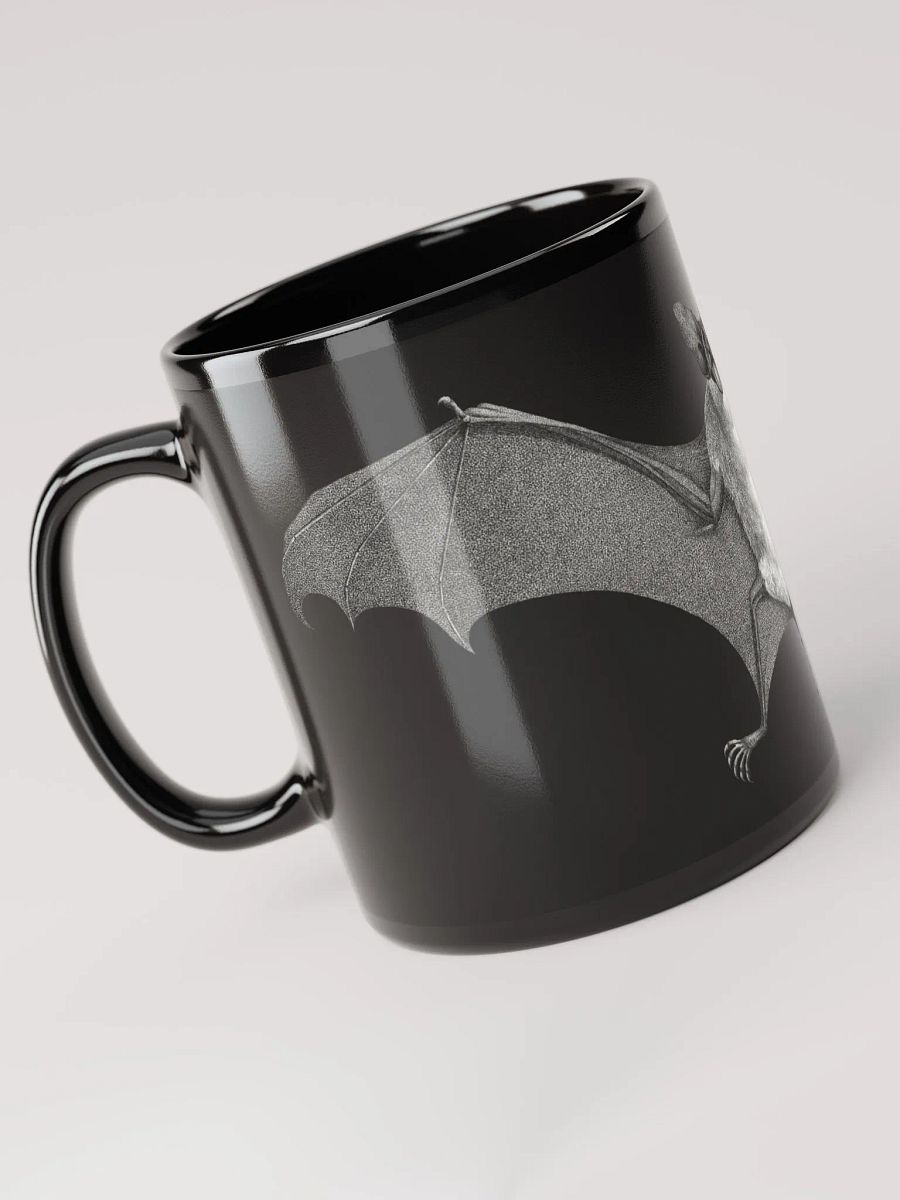 Winged Guardian Bat Black Glossy Mug product image (2)