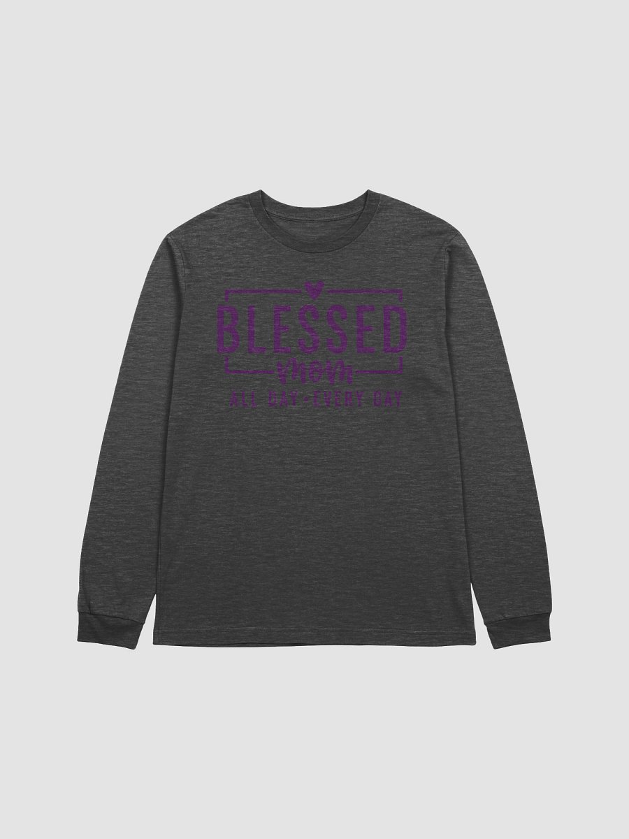 Blessed Mom Long Sleeve Tee | Heartfelt Script Design | Daily Mom Life Wear product image (1)